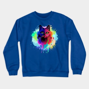 Cat Trippy Psychedelic Pop Art Crewneck Sweatshirt